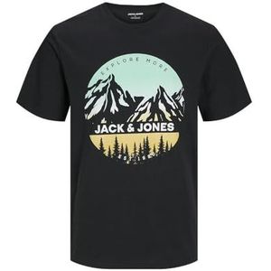 JACK & JONES Heren Jjpeak Tee Ss Crew Neck T-shirt, zwart, XXL