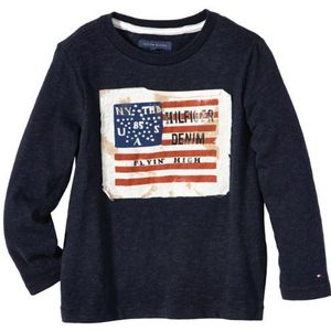 Tommy Hilfiger Sweatshirt met ronde hals, lange mouwen, jongens, Blauw (middernacht), 10 Jaar