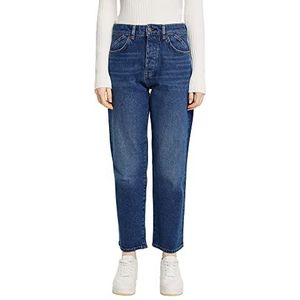 ESPRIT Jeans met hoge taille in pad-fit, Blue Medium Washed., 31W