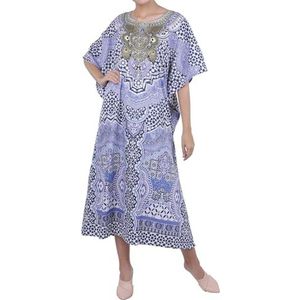 Miss Lavish London Kaftans voor dames, kimono, maxi-stijl, S-3XL, normale tot grote maten kaftans, 131-blauw, S