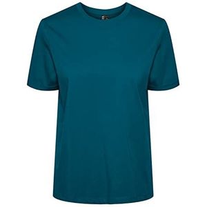 PIECES T-Shirt dames Pcria Ss Fold Up Solid Tee Noos Bc , Deep Lagoon , XS