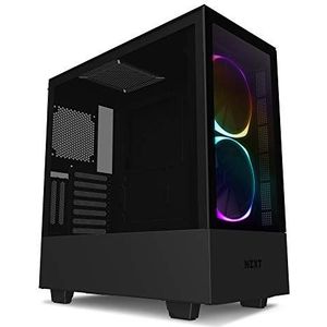 NZXT H510 Elite - Premium middelgrote ATX-towerbehuizing gaming-pc-behuizing - dubbel gehard glazen paneel - Front I/O USB Type-C-poort - Verticale GPU-steun - Geïntegreerde RGB-verlichting - Zwart