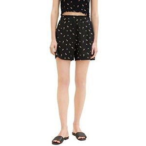 TOM TAILOR Denim Dames 1036855 Bermuda Shorts, 31950-Small Black Flower Print, XL, 31950 - Small Black Flower Print, XL