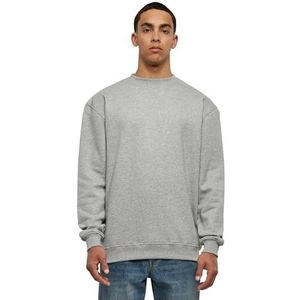 Urban Classics Herensweatshirt met ronde hals, casual sweatshirt voor mannen, losse pasvorm, verkrijgbaar in vele kleurvarianten, maten S-5XL, grijs, 3XL grote maten