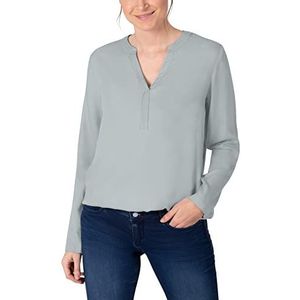 Timezone Henley Blouse voor dames met tape, grijs (Cozy Gre, XL