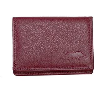 Arrigo Kleine damesportemonnee van leer, kleine portemonnee, 3 x 9,5 x 12 cm, rood (Donkerrood).