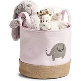 Zeller 14277 opbergmand 'Olifant', polyester/jute, roze ca. Ø 30 x 29 cm, speelgoedmand, opbergmand voor kinderkamer