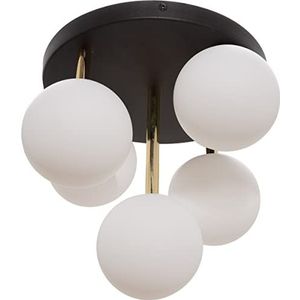 Zumaline ALI Cluster Globe Plafondlamp, Zwart, Goud, 5x G9