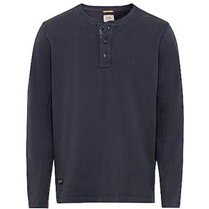 camel active Henleyshirt voor heren met lange mouwen, nachtblauw, S