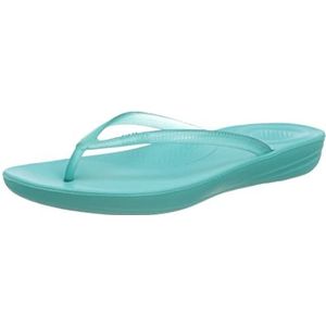 Fitflop Iqpillow Flipflop transparante platte sandaal voor dames, Tahiti Blauw, 36 EU
