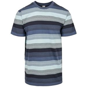 Urban Classics Heren Yarn Dyed Sunrise Stripe Tee T-shirt, Vintage blauw, L