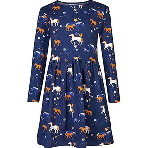 Happy Girls Jersey jurk voor kinderen, organic katoen, donkerblauw, 98 cm