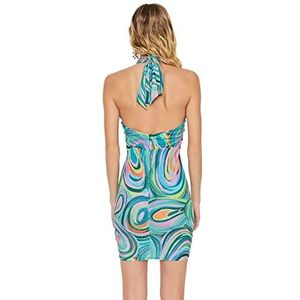 Trendyol Dames Glam Mini Bodycon Getailleerde Gebreide Jurk, Zeer kleurrijk, 38