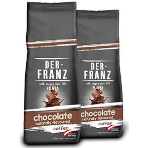 Der-Franz koffie, op smaak gebracht met chocolade, Intensität3 / 5, Arabica en Robusta gemalen, 2x500g