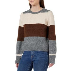 Vila Gebreide trui voor dames, gestreept, grijs, XL