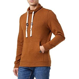 TOM TAILOR Uomini Sweatshirt met sjaalkraag 1032999, 30401 - Equestrian Brown Snow Melange, M