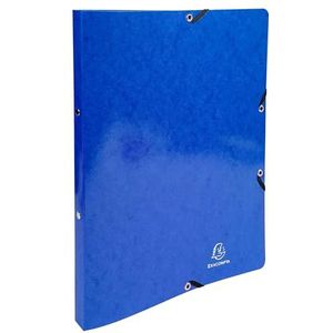 Exacompta - Ref. 54882E - karton met 20 stuks glanskaarten - Met elastieken - 2 ronde ringen 15mm - rug 20mm - Buitenafmetingen: 32 x 25 cm - Formaat DIN A4 - Donkerblauw