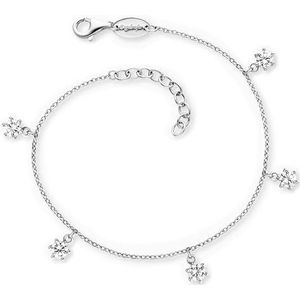 Engelsrufer Keep It So Simple Sterling zilveren 5 zirkonia armband voor vrouwen, kreeft gesp, verstelbare lengte, nikkelvrij, maat: 17+3 cm, zilver, 17+3 cm, sterling zilver, zirkonia, 17+3cm,