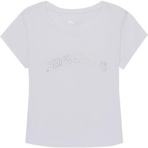 Pepe Jeans Nicolle T-shirt voor meisjes, wit (wit), 12 jaar, wit, 12 Jaren