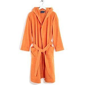 Caleffi 78265 katoen Minorca Junior badjas met capuchon voor 10-12 jaar, oranje
