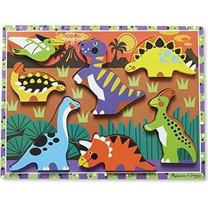 Melissa & Doug 13747 Dinosaurs Chunky Puzzle Puzzles Wooden Toy 3+ Gift for Boy or Girl, 2.54 cm*30.48 cm*23.368 cm