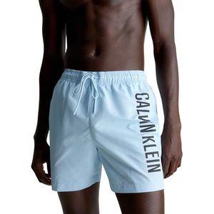 Calvin Klein Heren Zwembroek Medium Trekkoord Mid-Lengte, Blauw (Poeder Aqua), XXL