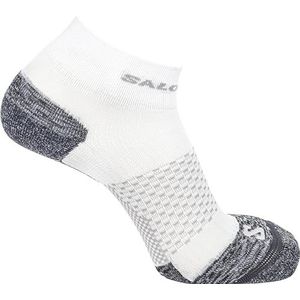 Salomon Push Ankle unisex sokken, reflecterende details, vochtregulering, demping, wit, 45-47