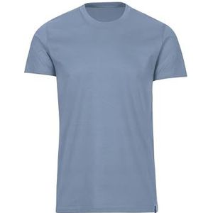 Trigema T-shirt voor heren - slim fit met ronde hals - 637201, parelblauw, L