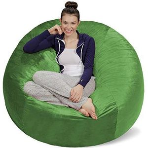 SOFA SACK XXL-De nieuwe comfortervaring, gemaakt in Europa-zitzak met traagschuimvulling, perfect om te relaxen in de woonkamer of slaapkamer, fluweelzachte velours bekleding in limoengroen
