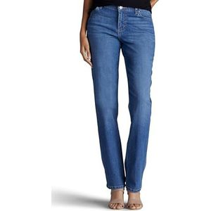 LEE Women's Petite Relaxed Fit Straight Leg Jean, Meridian Blue, 12