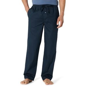Amazon Essentials Men's Geweven pyjamabroek met rechte pasvorm, Marineblauw, XS
