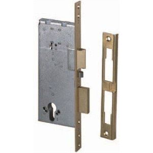 CISA, 112015500, elektrisch slot voor deuren en deuren, 50 mm, gesatineerd messing, kruis en grendel met handmatige terugkeer