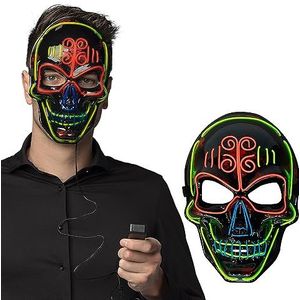 Boland - LED Masker, Masker met Licht, Horror Masker voor Carnaval, Accessoire voor Carnavalskostuums, Halloween Masker