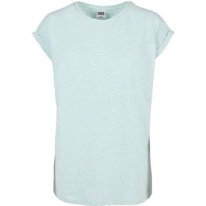 Urban Classics Dames T-shirt Color Melange Extended Shoulder Tee, basic top voor vrouwen met overgesneden schouders in 2 kleuren, maten XS - 5XL, aqua melange, 5XL