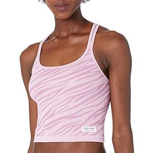Calvin Klein Thick Rib Seamless Crop Top Sportbeha voor dames, Secret, M