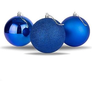10cm/3 stuks kerstballen onbreekbaar blauw, kerstboom decoraties bal ornamenten ballen Xmas opknoping decoraties vakantie decor - glanzend, mat, glitter
