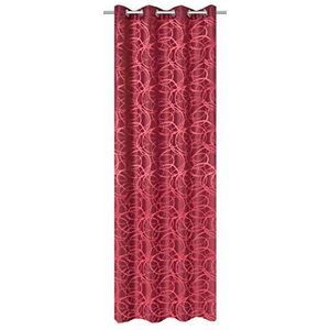 Home fashion Gordijnen Ooggordijn Decostof Jacquard Patroon, Polyester, Rood, 245 x 140 cm