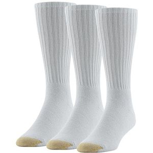 GOLDTOE Men's Ultra Tec Performance Crew Athletic Socks, Multipairs, White (3-Pairs), X-Large