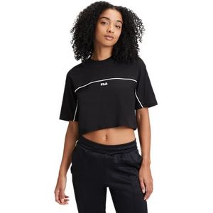 FILA Loobu T-shirt met ronde hals voor dames, zwart, L