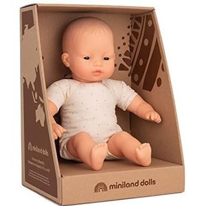 Miniland Dolls 31366: Aziatische pop 32 cm met zacht lichaam, in geschenkdoos