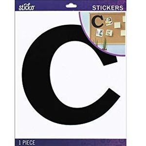 Sticko Jumbo Basis Zwart Monogram Stickers-C, andere, Multi kleuren, 0.25x17.14x21.59 cm