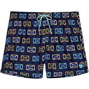 HOM Heren Beach Boxer 'Leon' - navy print - XL