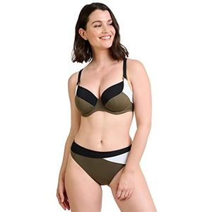 Sans Complexe Zwembroek voor dames, Olive Vert/Noir/Blanc, 38/40