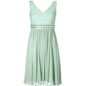 APART Fashion Dames A-lijn jurk 28056, knielang, effen, groen (jade), 46 NL