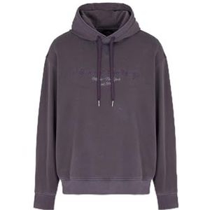 Armani Exchange Men's Urban Heights, cornely logo Signature, Sweatshirt met capuchon, paars, M, Mysterioso, M
