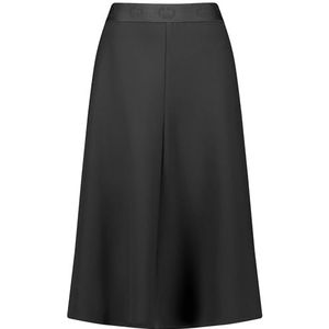 Gerry Weber Midirok voor dames, met elastische tailleband, effen kuitlengte, zwart, 38