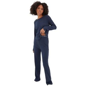 TRENDYOL Pyjamaset voor dames, Donkerblauw, XS