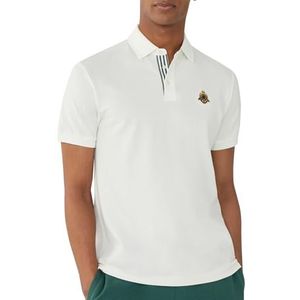Hackett London Heren Faux Suede Hyb Fz Polo, Wit (Wit), M, Wit (wit), M