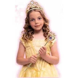 Rubies Prinses Fantasy accessoireset voor meisjes en jongens, meerkleurige tiara en toverstaf, kostuumaccessoires, officiële carnaval, Kerstmis, verjaardag en feest
