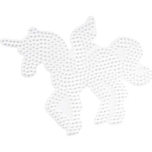 Hama Perlen 315 grote stiftplaat eenhoorn Pegasus in wit, voor midi-strijkkralen met diameter 5 mm, creatief knutselplezier voor groot en klein